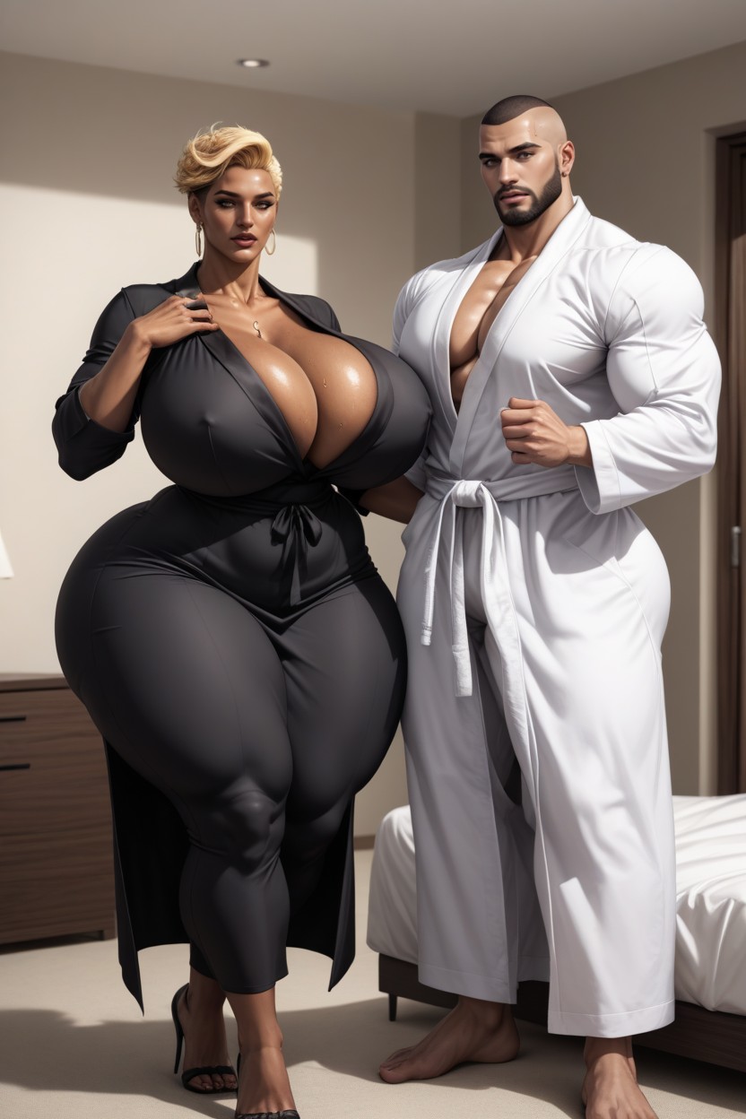 Bathrobe, Thighs Exposed, 25+ AI Porn