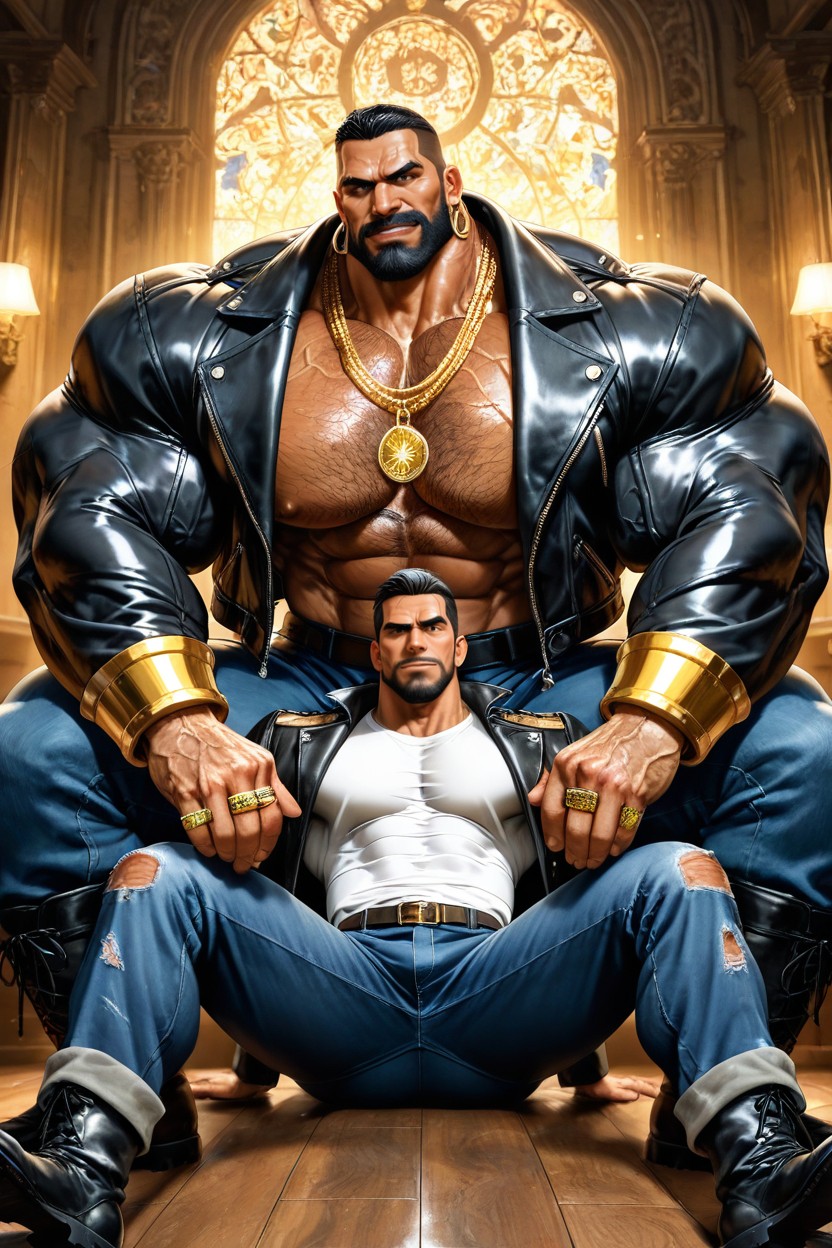 Big Adam's Apple, Bodybuilder, Hyper Muscular Body AI Gay Porn
