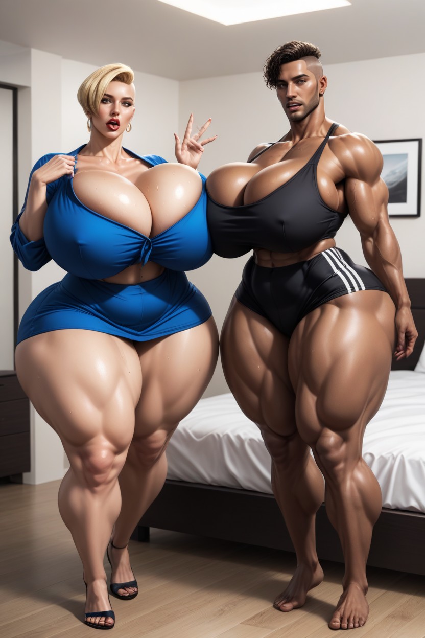 Wide Hips, Thick Thighs, Licking AI Porn