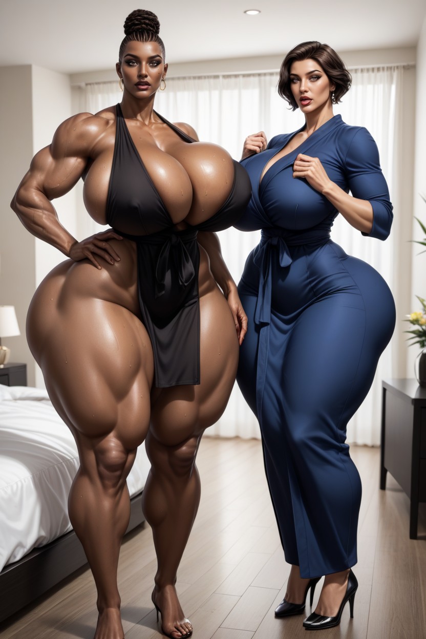 Wide Hips, Licking, White Man AI Porn