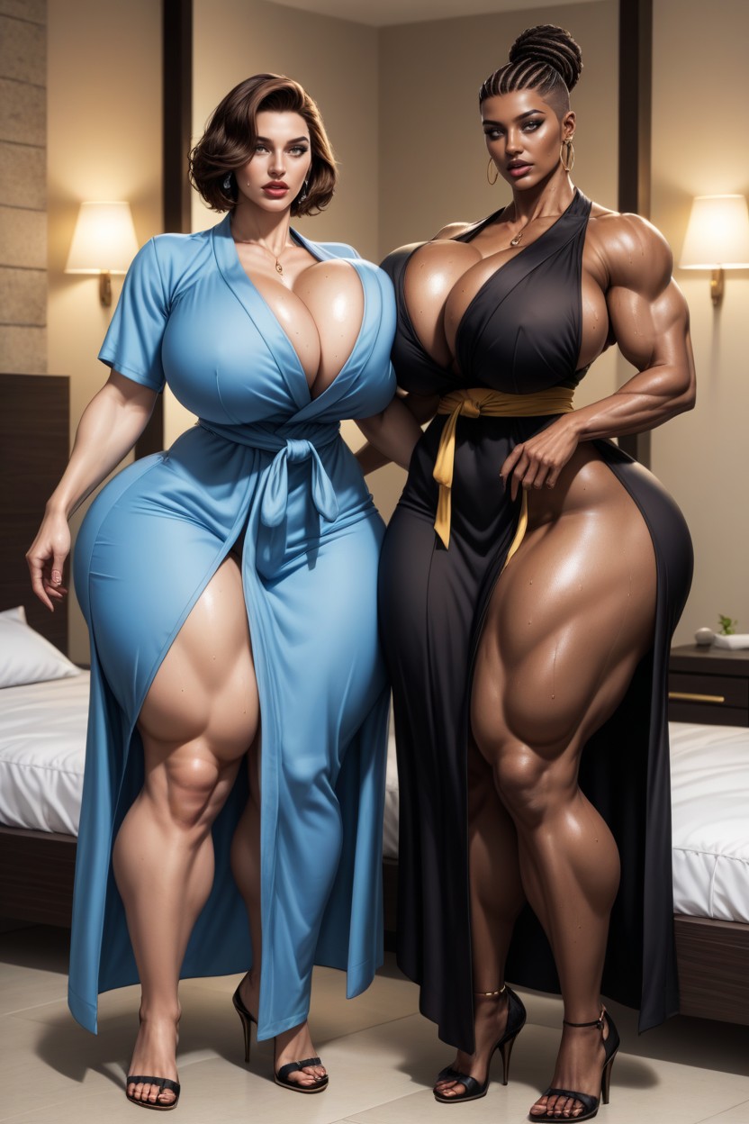 Groping, Perfect Shapely Thick Figure, Very Short Hair AI Porn