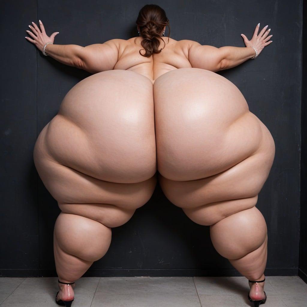 Extreme Hyper Fat Upper Outer Thighs, Naked, Extreme Hyper Pear Shape AI Porn