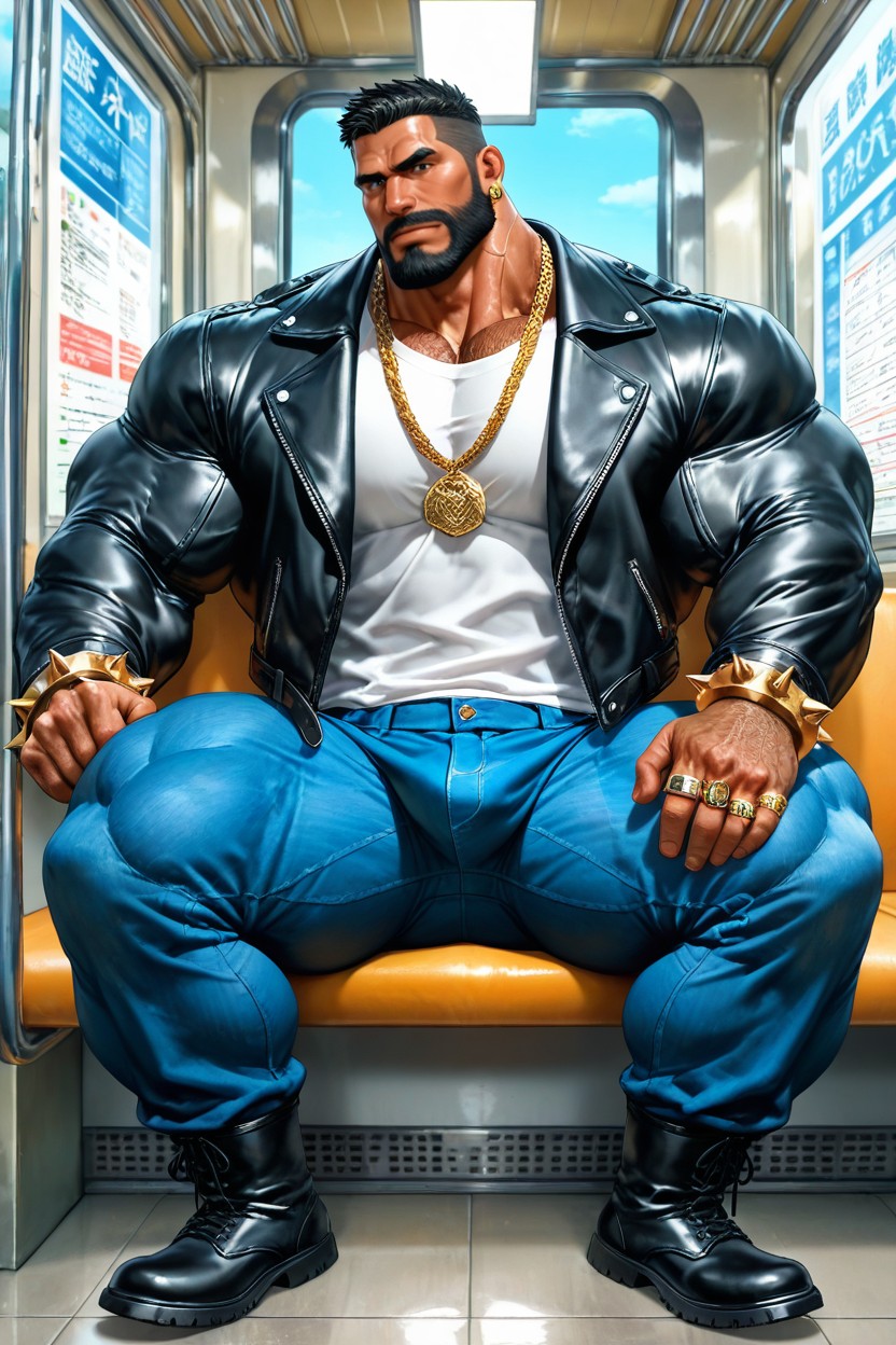 Hairy Armpits, Military Boots, Bus Stop AI Gay Porn
