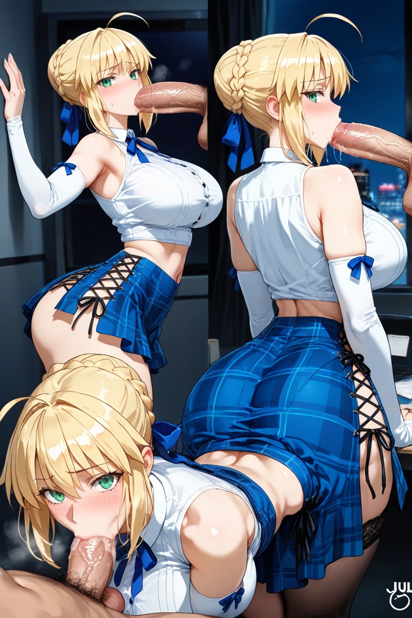 Hour Glass Figure, Natural Rounded Breasts, No Panties Hentai AI Porn