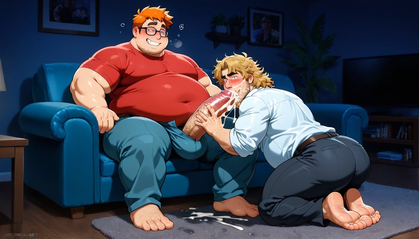 Living Room Set, Dark Room, Big Hand AI Gay Porn