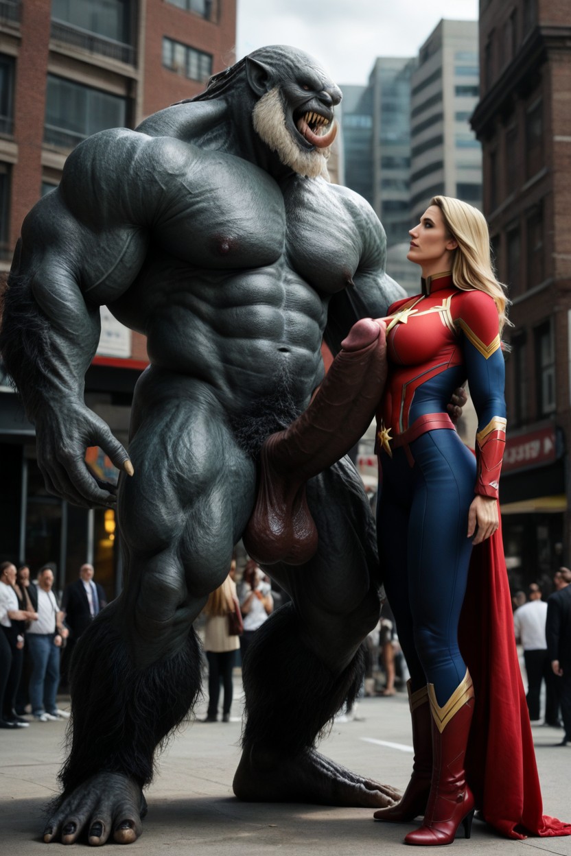 Overflowing Semen, Oversized, Monster's Crotch Is Higher Than The Woman AI Porn