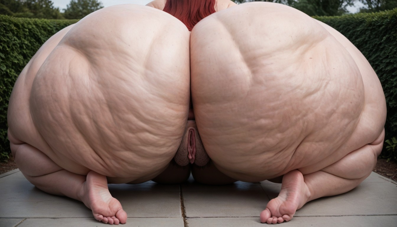 Extreme Hyper Fat Upper Outer Thighs, Extreme Hyper Fat Upper Outer Thighs, Hips So Wide They Span The Width Of The Image BBW AI Porn
