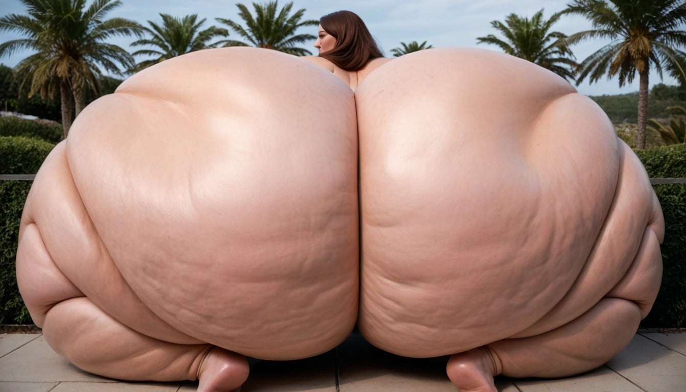 1 Person, Extremely Fat Saggy Hips, Hips So Wide They Span The Width Of The Image BBW AI Porn