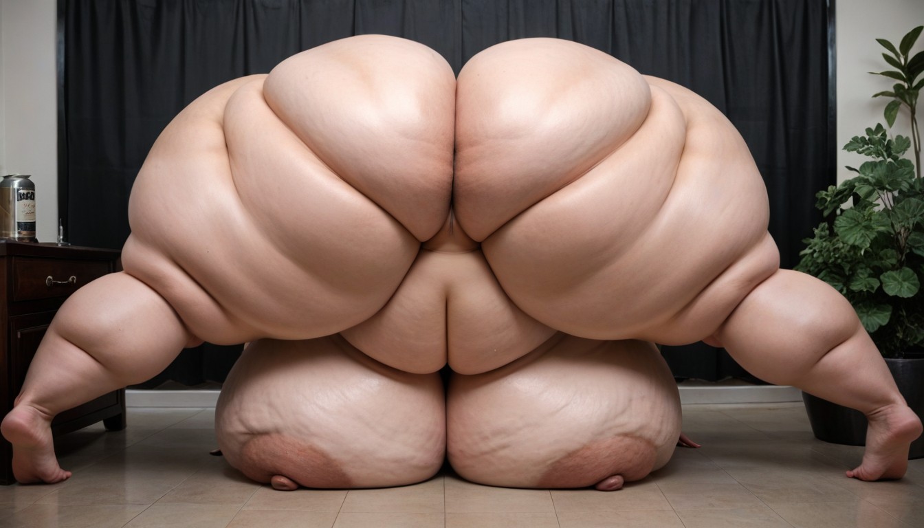 Extreme Hyper Fat Upper Outer Thighs, Increase Extreme Hyper Wide Hips, Naked BBW AI Porn