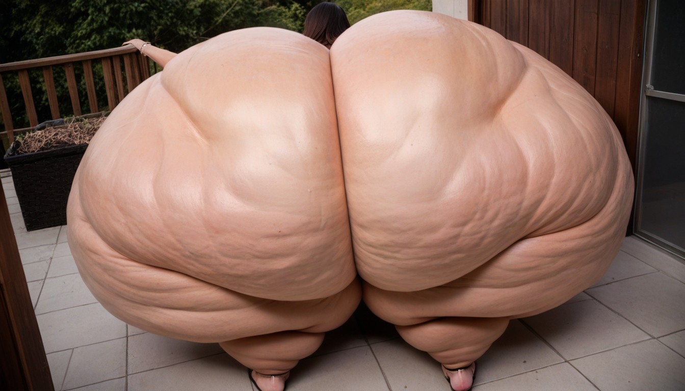 Excessive Cellulite, Extreme Hyper Pear Shape, Full Body BBW AI Porn
