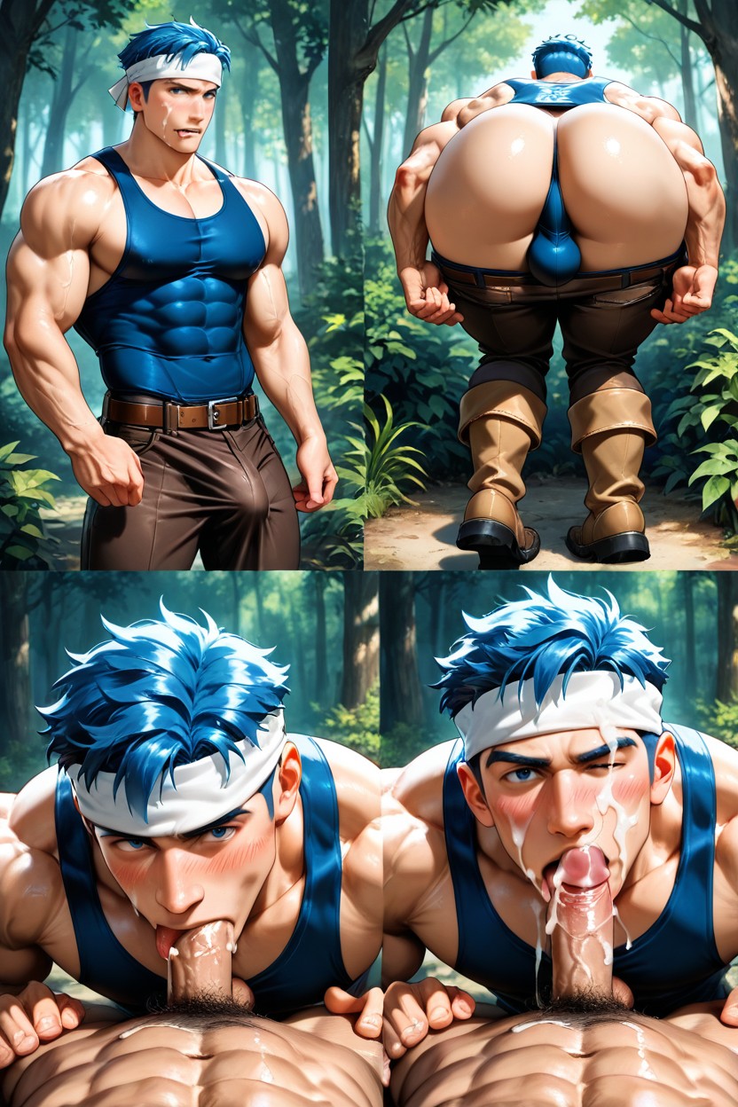 Muscular, Penis Bulge, Multiple Views AI Gay Porn