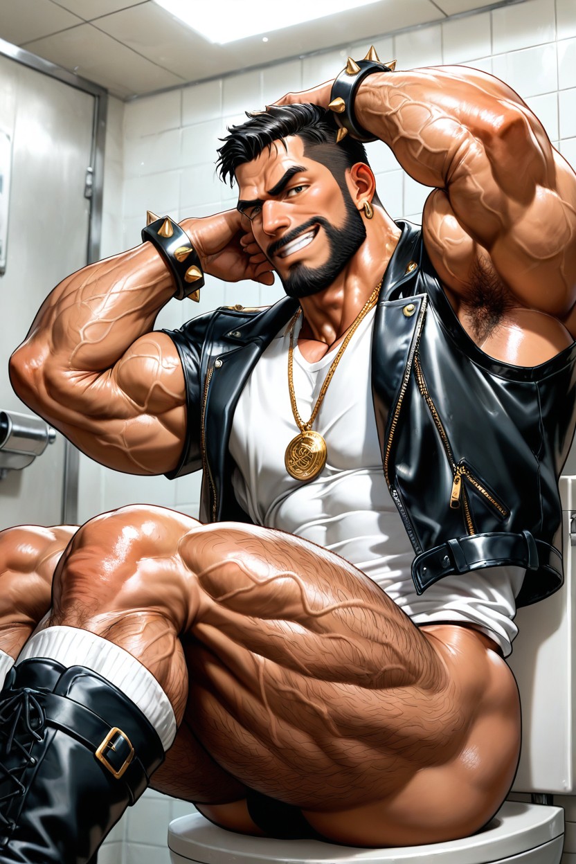 Hairy Chest, Massive Legs, Detailed Realistic Image AI Gay Porn