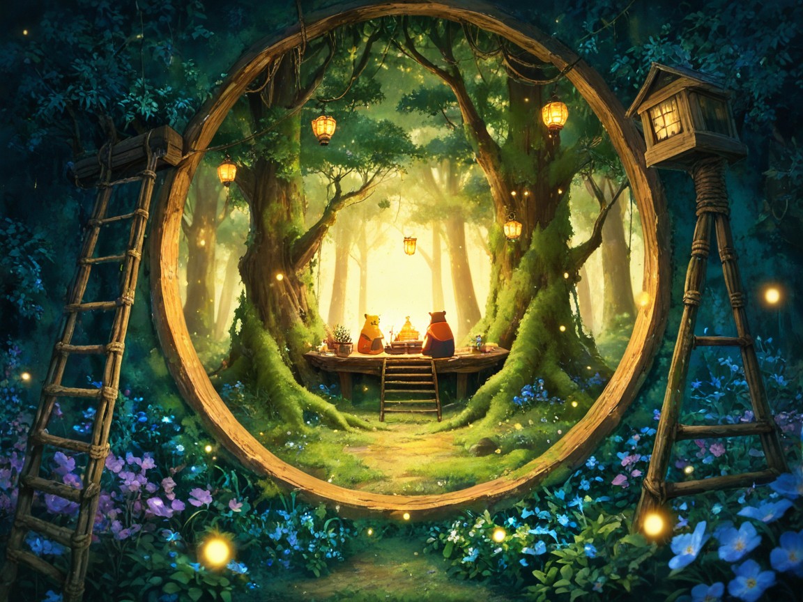 18+, And Games Visible Inside Soft Moss, Storybook Warmth AI Porn