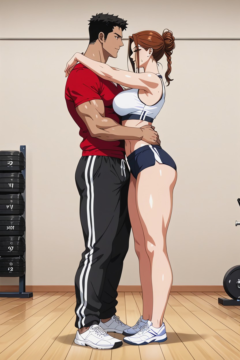 Standing, Framed Body, Muscular AI Porn