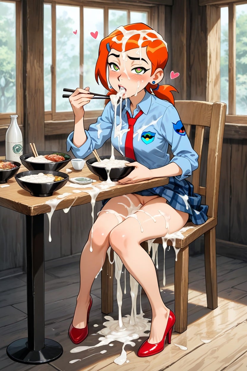 18+, Overflowing Cum From Mouth, Heart Eyes Hentai AI Porn