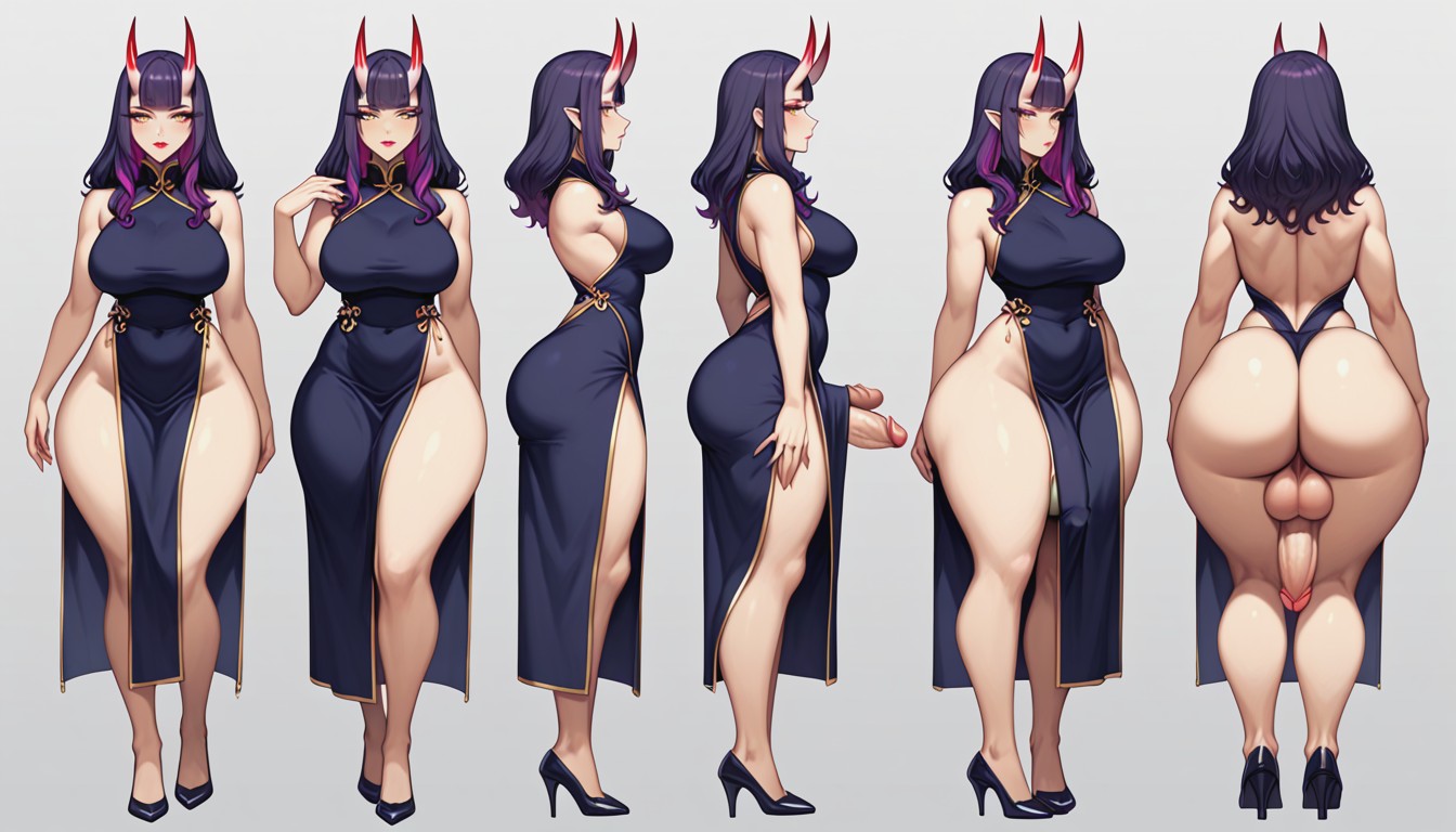 Round Face, Oni Horns, Jitome AI Porn