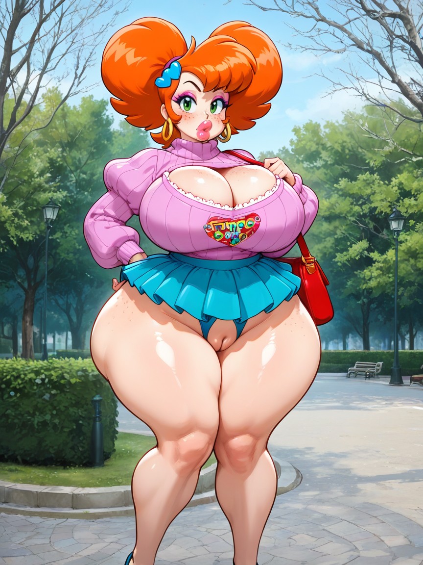 Innie Pussy, Crotchless Thong, Ruffled Trim Hentai AI Porn