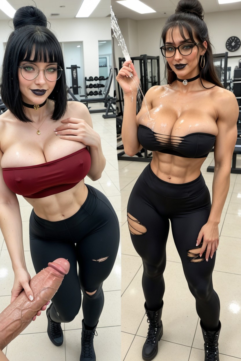 Handjob, Pale Skin, Blunt Bangs AI Porn