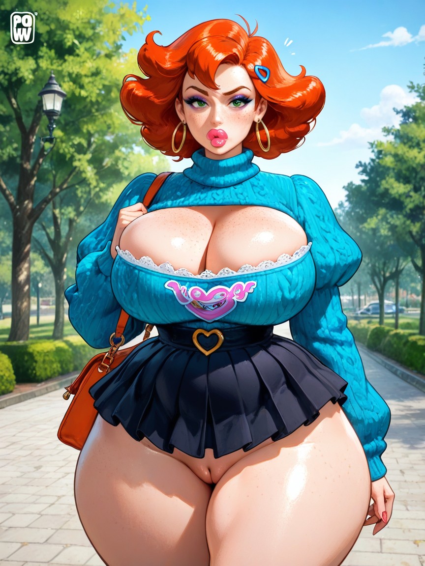 Whale Tail, Heart Hair Clips In Hair, Pleated Tutu Hentai AI Porn