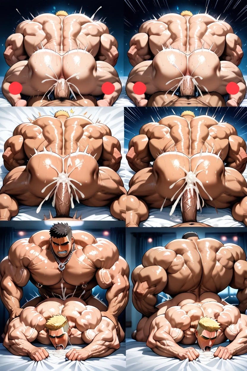 Full Body Shot, Oversized Muscles, Orgy AI Gay Porn