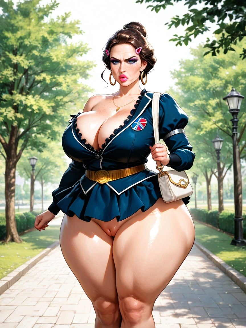 Serious, Bust Shot, Pleated Tutu Hentai AI Porn