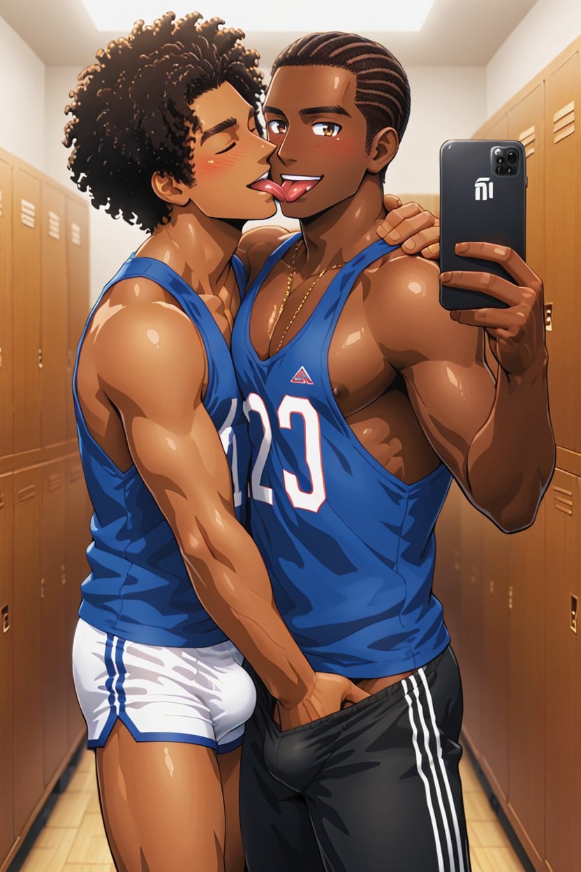 Straight Guys, Both Are, Basketball AI Gay Porn