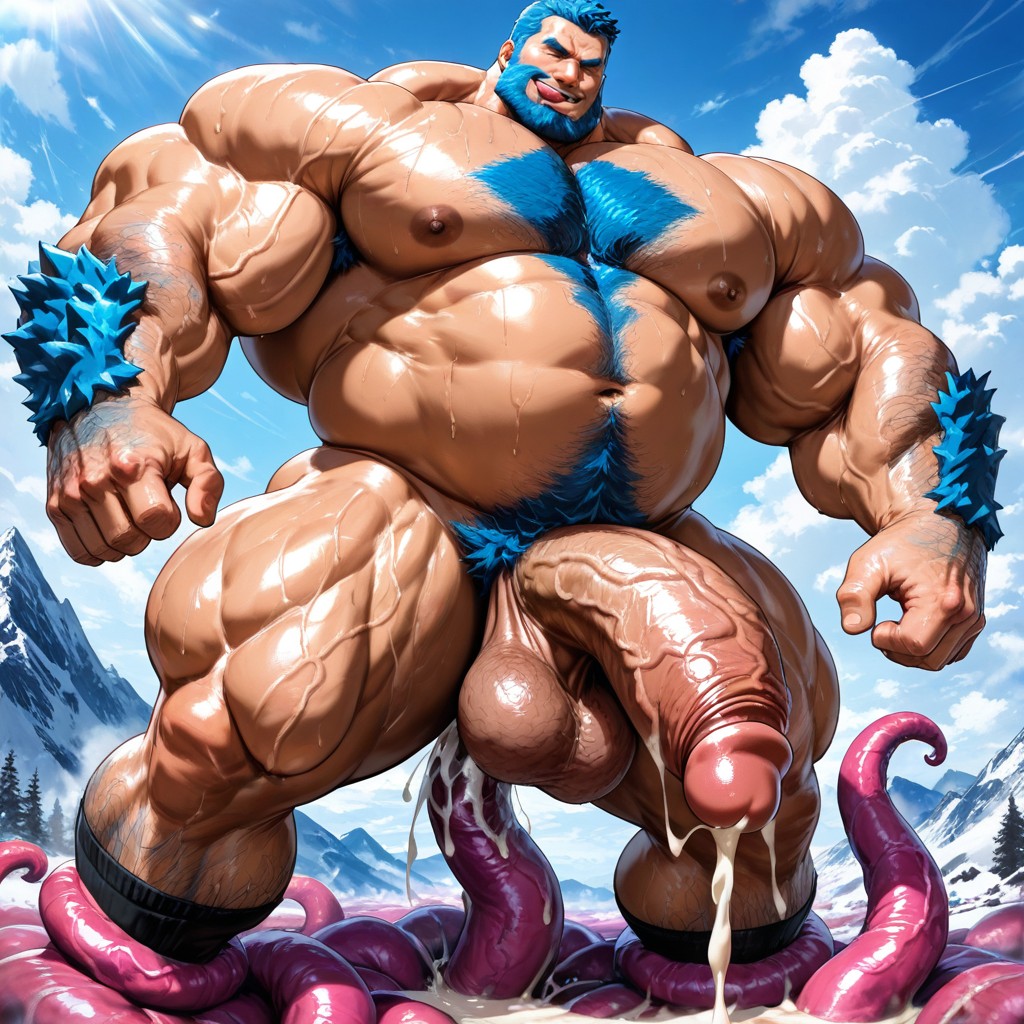 Extremely Large Ass, Pubic Hair, Hulking AI Gay Porn
