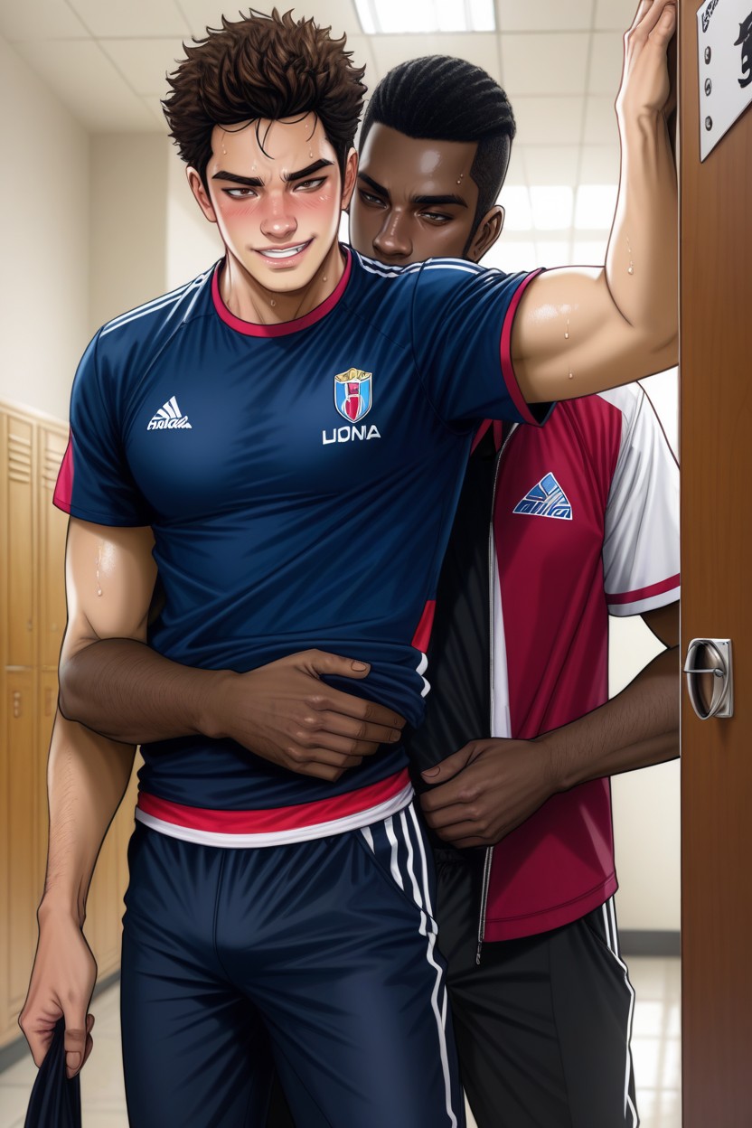 Melanin, Football (soccer) Player, Ectomorph Bodies AI Gay Porn