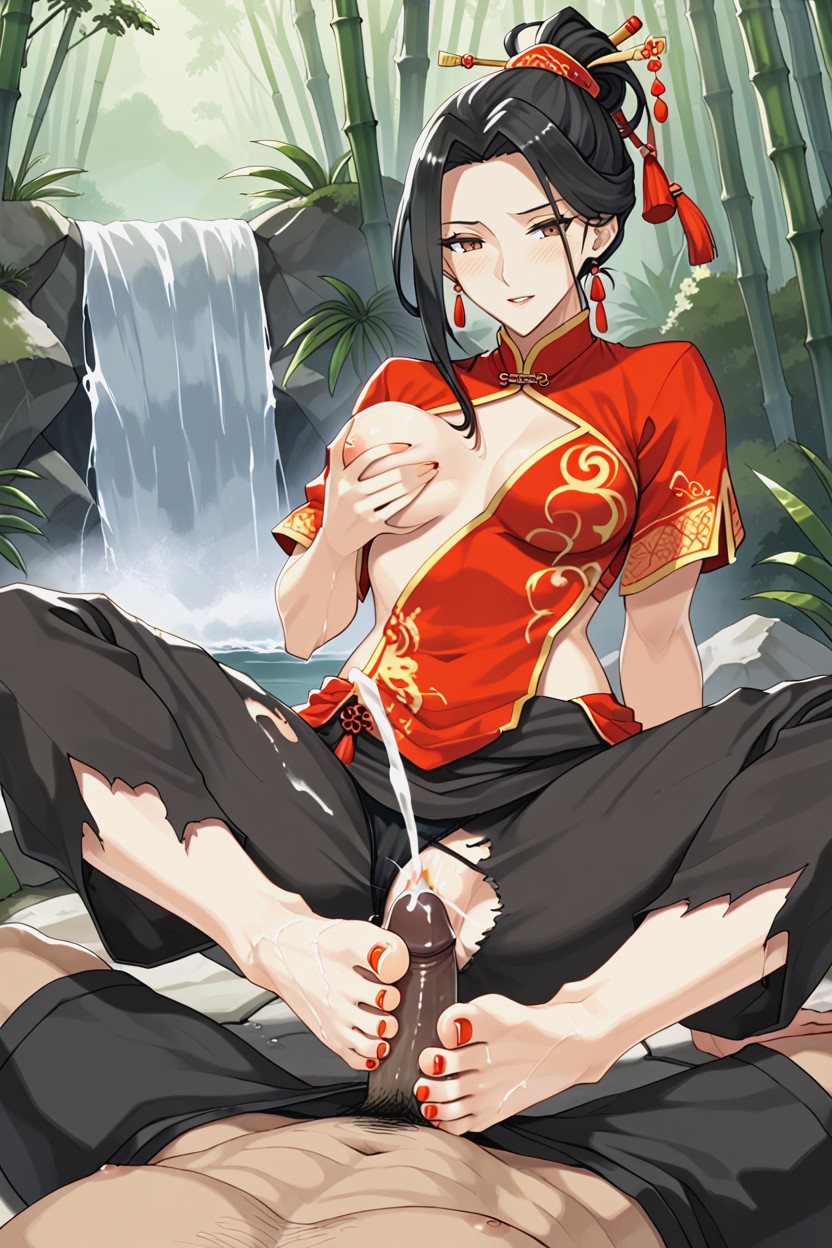 Bamboo Forest, Interracial Sex, Huge Black Man Hentai AI Porn