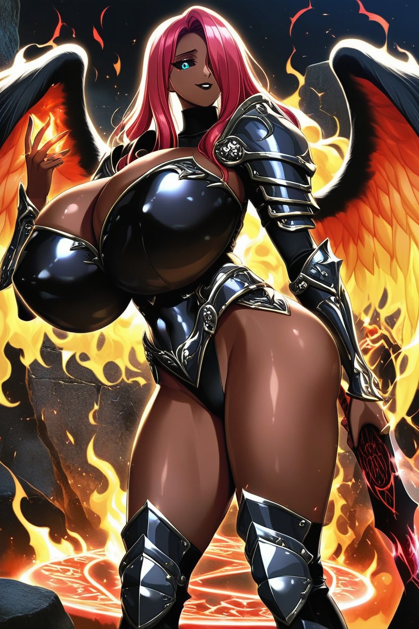 Black Armor Ass, Black Armor Turtleneck, Arm Sleeves AI Porn