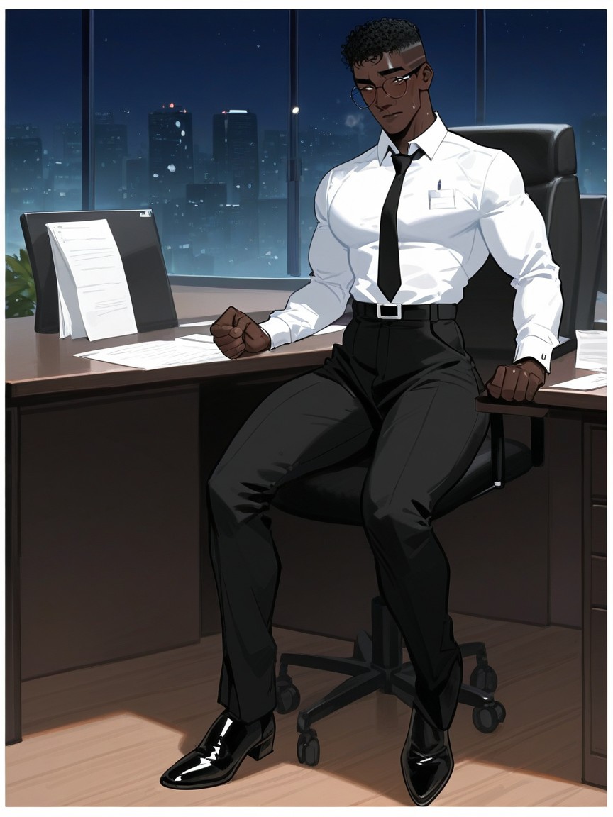 Dark Skinned, Embarrassed, Ebony Skin AI Gay Porn