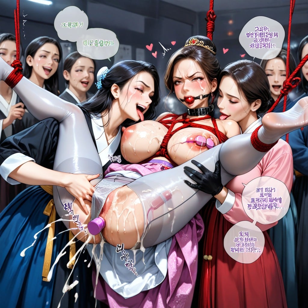 Hanbok, Big Breasts, Speech Bubbles Hentai AI Porn
