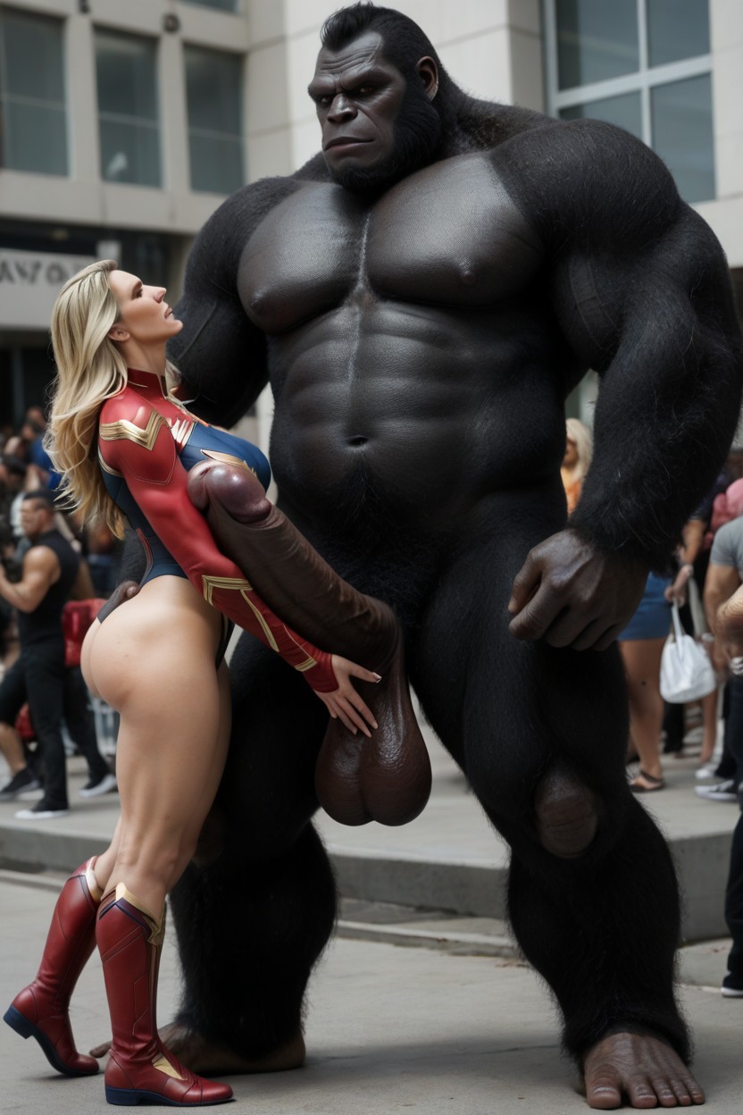 Wild_gorilla Face, Two People, Hairy Giant_gorilla AI Porn