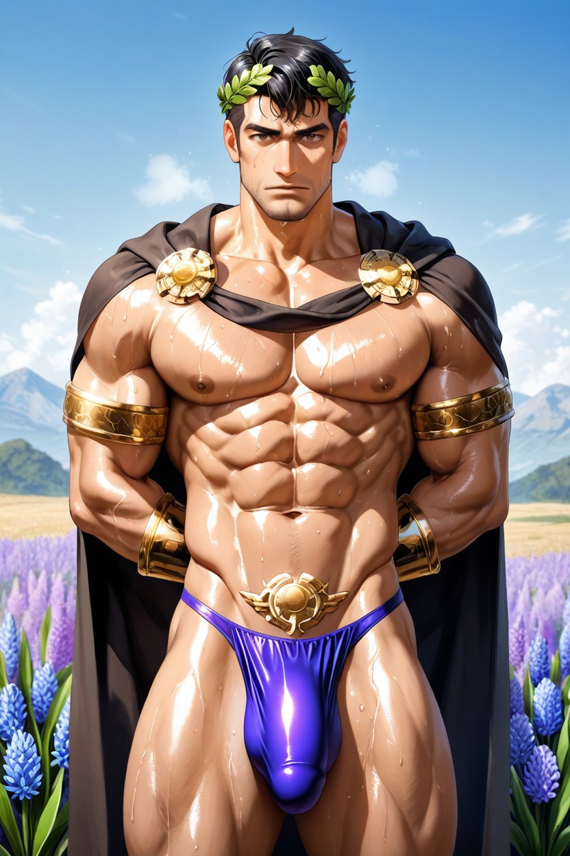 Noon, Pixie Cut, Broad Pecs AI Gay Porn