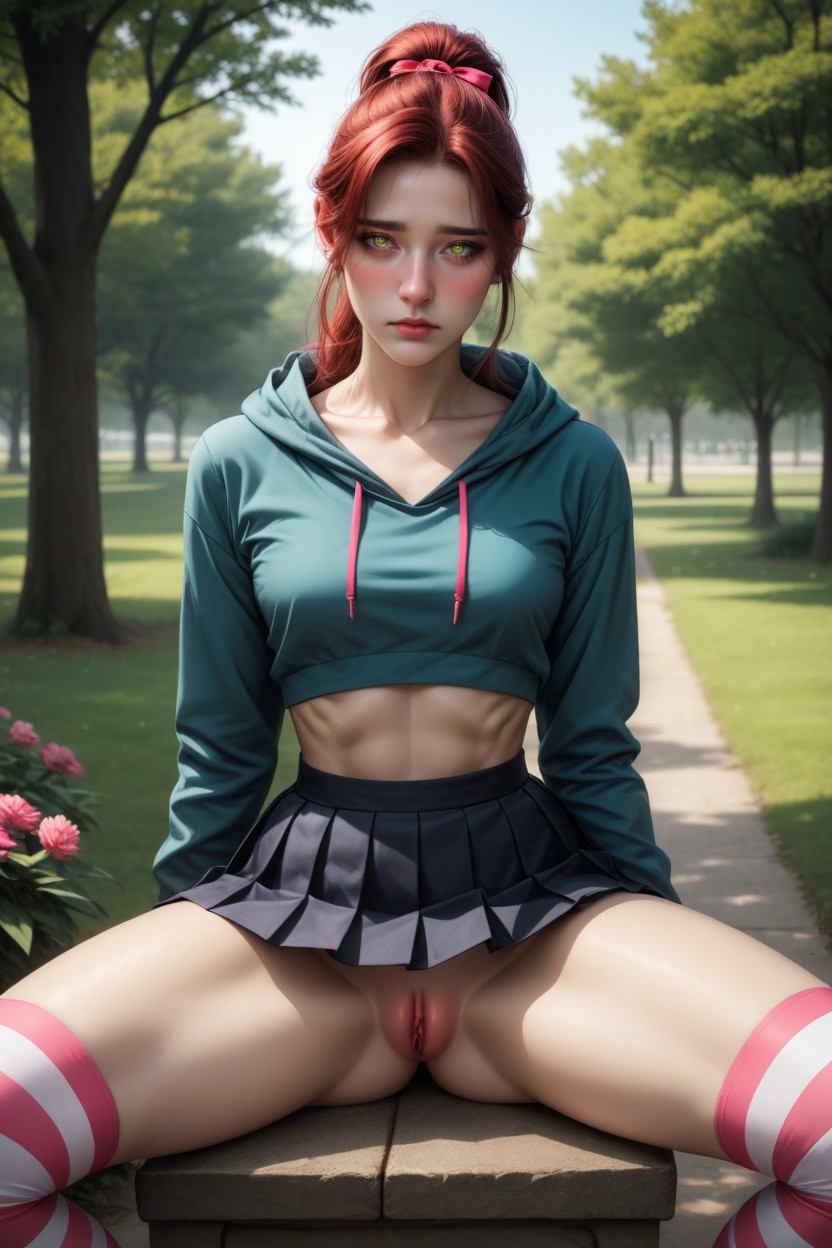 Shy, Red Hair Ribbon, Spread Legs Hentai AI Porn