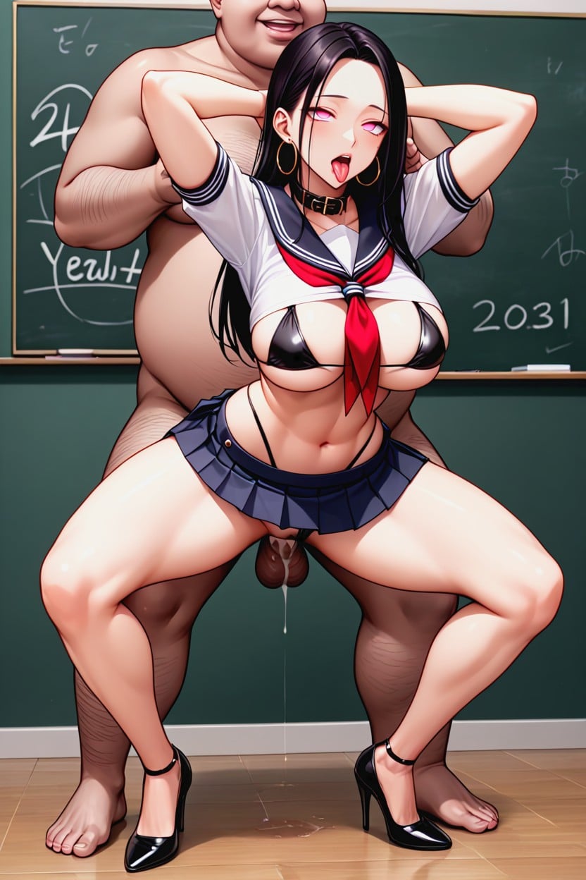 Mole Under Eye, Hands Behind Head, No Hair In Front Of The Forehead Hentai AI Porn