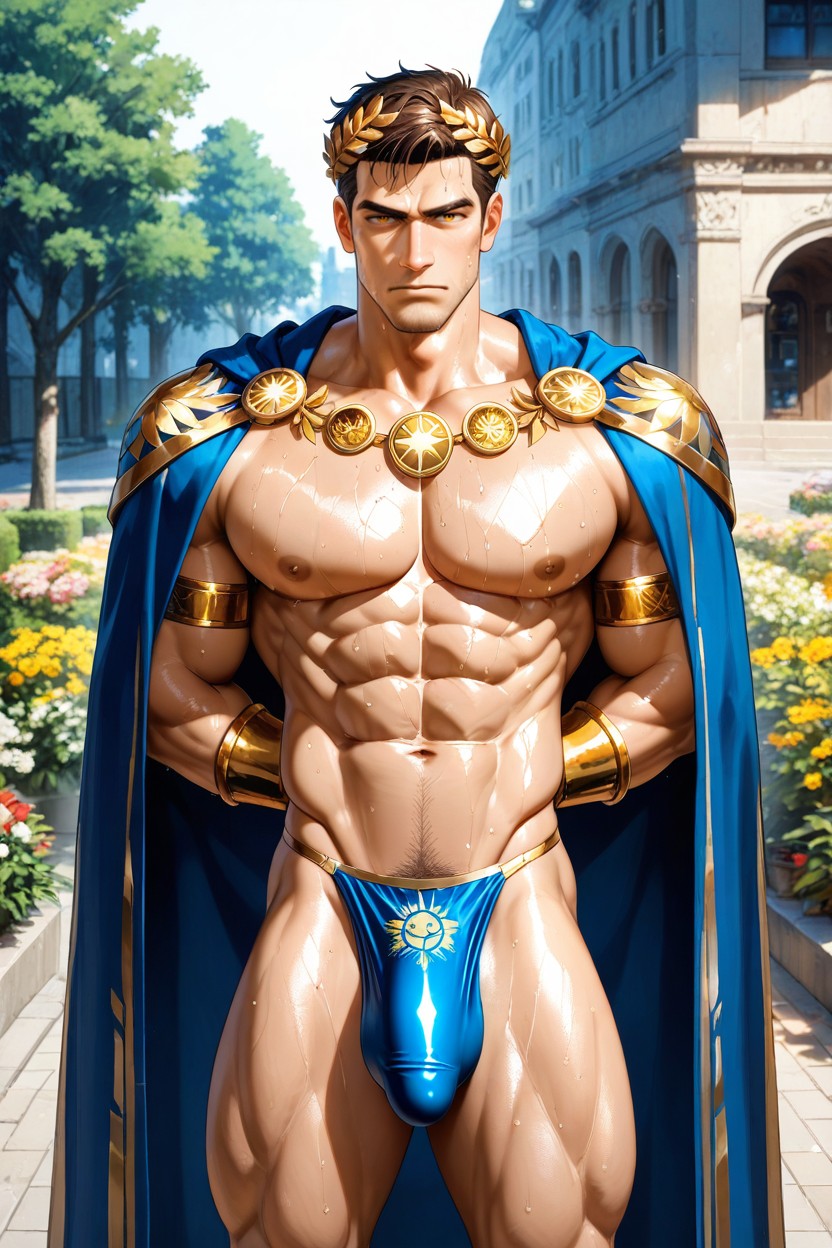 Larkspur Garden, Sunny, Outside AI Gay Porn