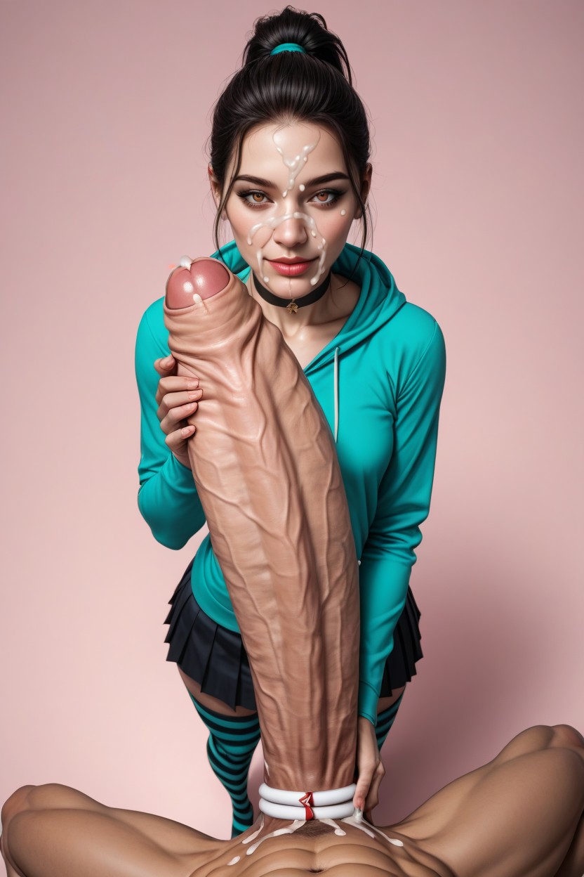 Skinny, Red Ribbon, Cumshot Hentai AI Porn