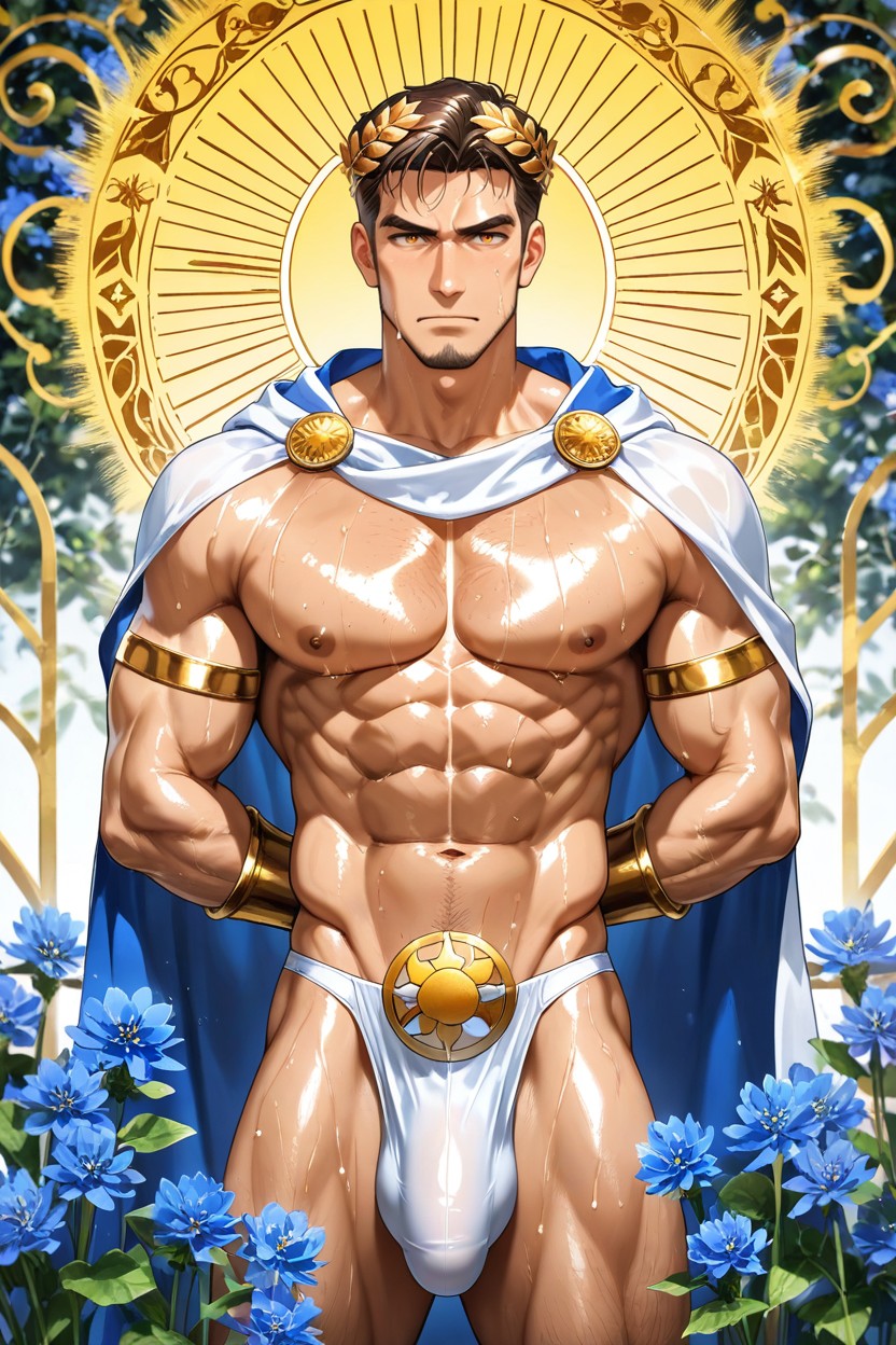 Man, Broad Pecs, Sun Emblem AI Gay Porn