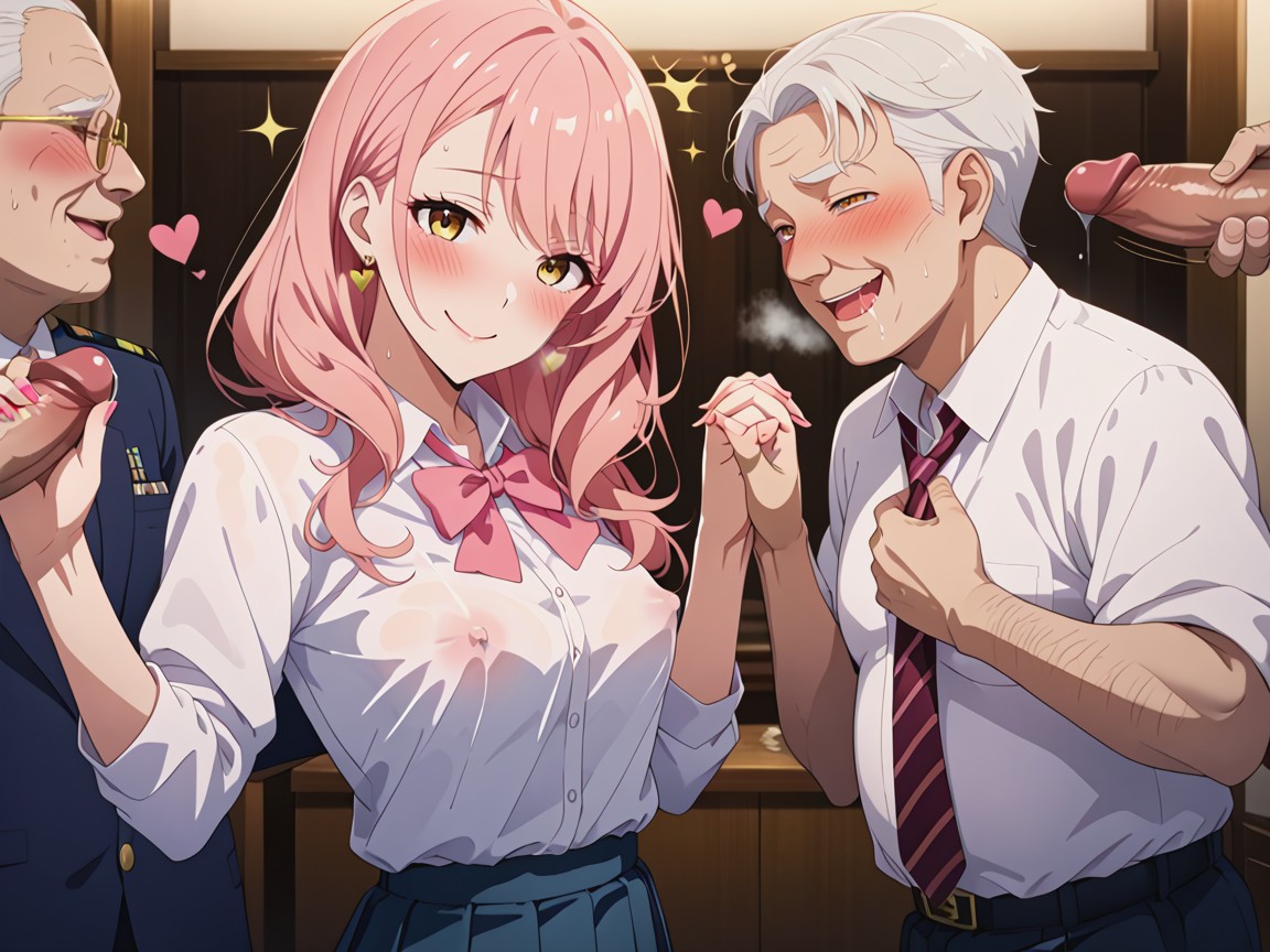 Pink Bowtie, Long Hair, Breath Hentai AI Porn