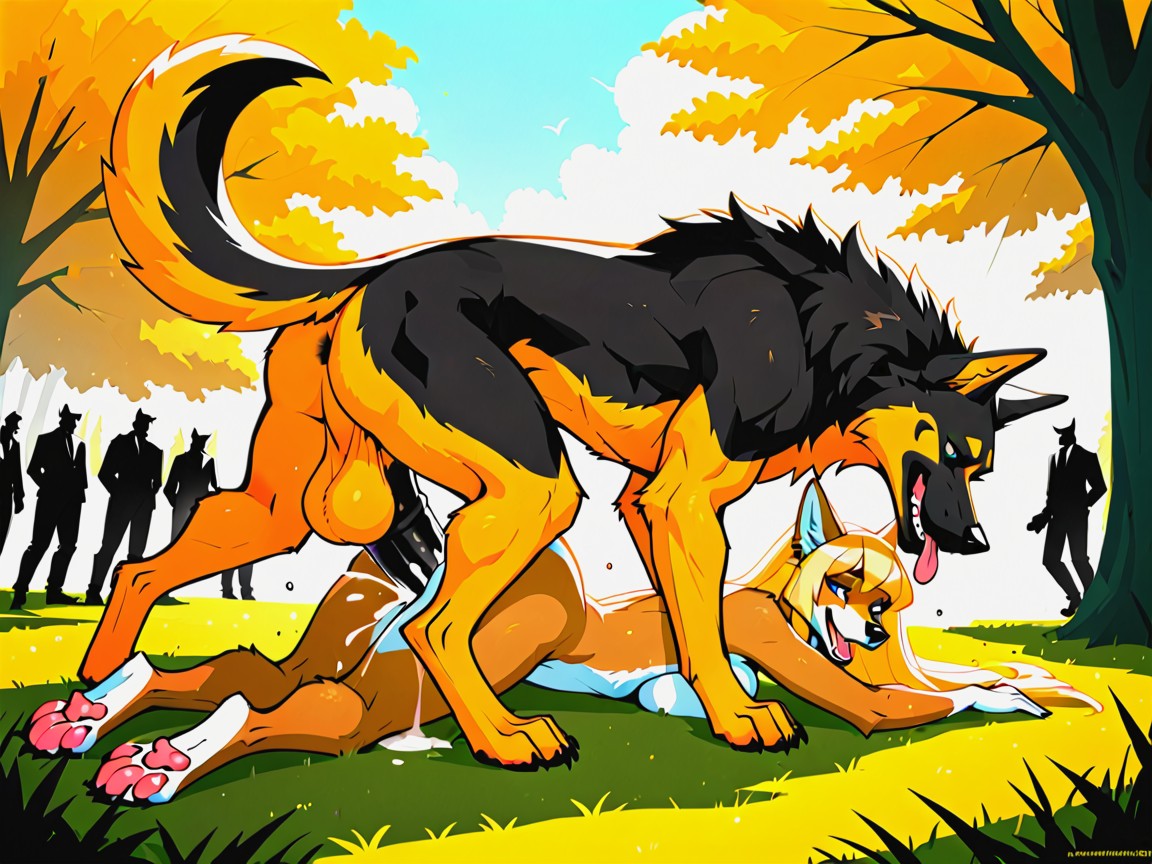 18+, Dog, Blonde Hair Furry AI Porn