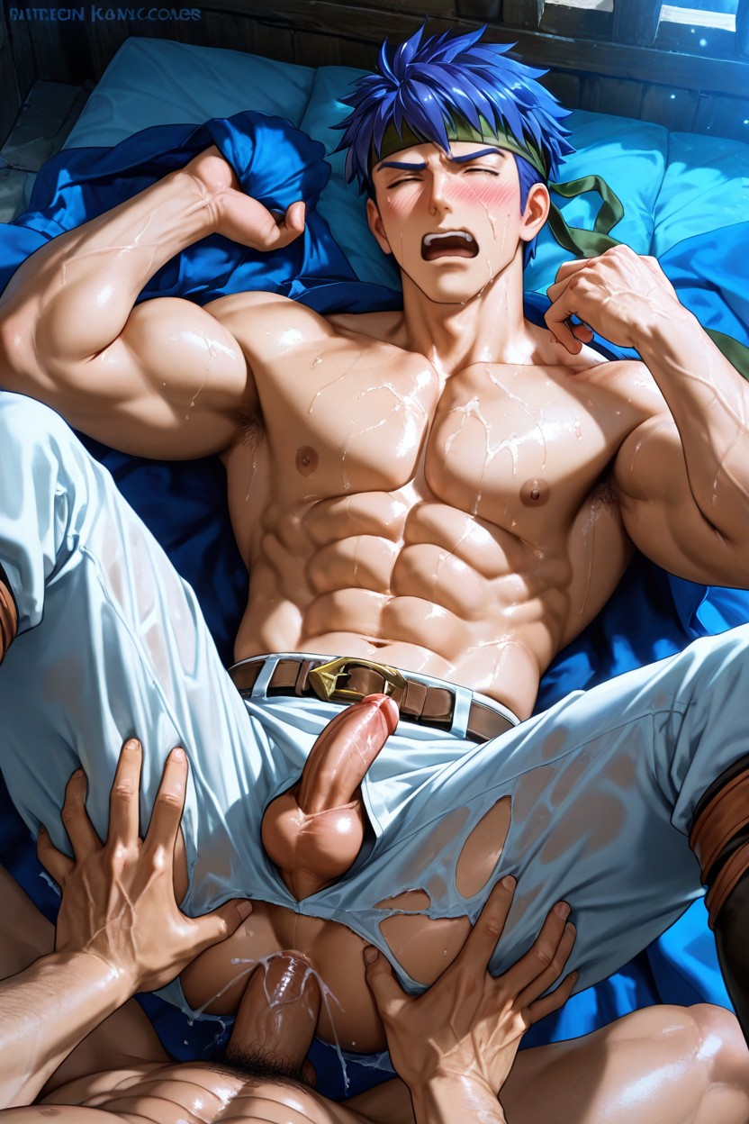 Showing The Abs, Penis Fondle By Top, Embarrassed AI Gay Porn