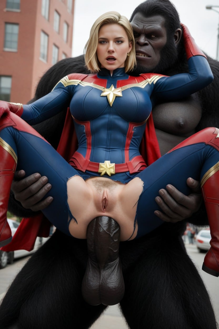 Superhero, Captain Marvel Half Height Of Old_gorilla, Captain Marvel Costume The Macro_gorilla AI Porn