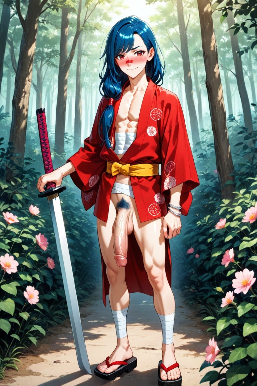 Long Cock, No Pants, White Bracelets AI Gay Porn