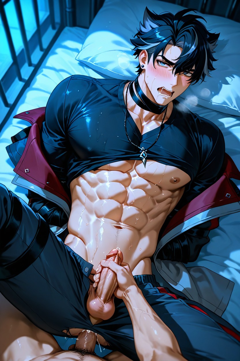 Begging To Stop, On Other Man, Wriothesley From Genshin Impact AI Gay Porn