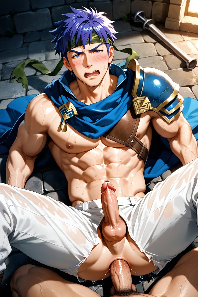 Ike From Fire Emblem Radiant Dawn Game Bottoming, Small, Bottom Has Flaccid Penis AI Gay Porn