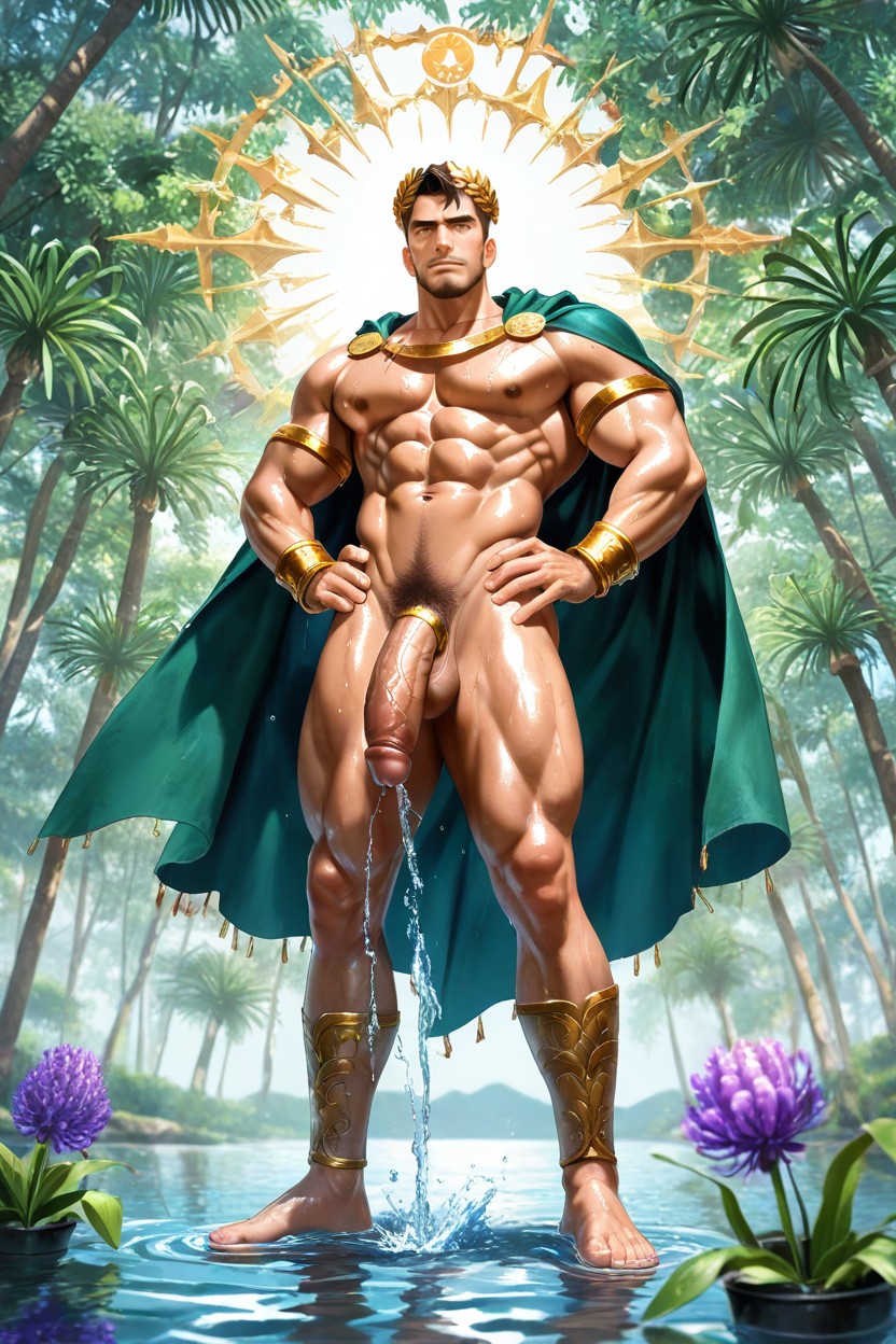 Sculpted Abs, Soaking Wet, Athletic Body Figure AI Gay Porn