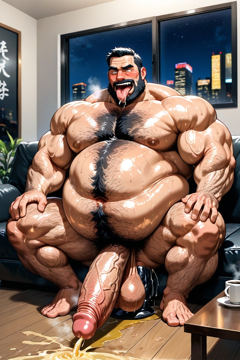 Pecs, Extremely Hairy Body, Muscular AI Gay Porn