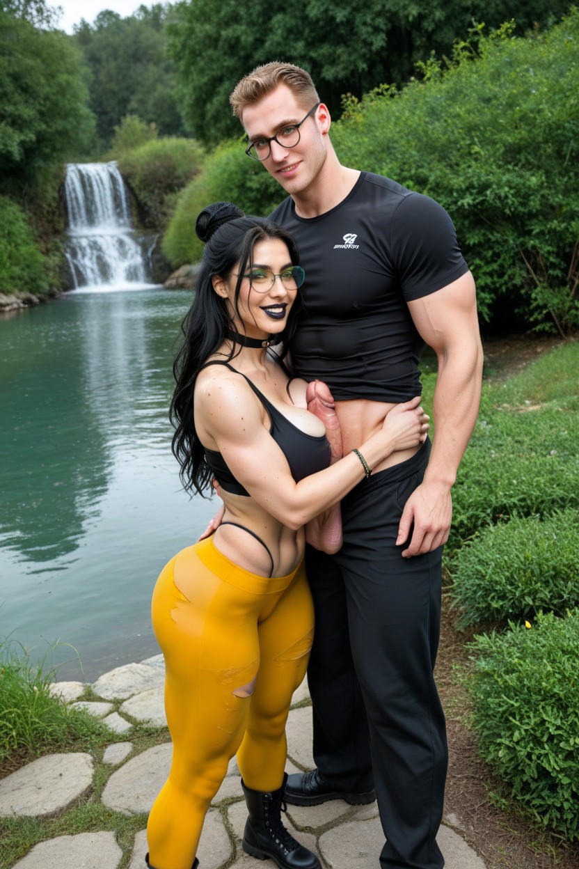 White Cock, Hyper Extreme Bulging Cleavage, Waist AI Porn