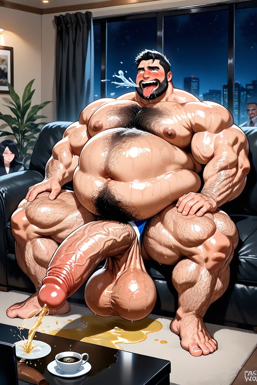 Hyper Hairy Arms, Hyper Long Dick, Obese AI Gay Porn
